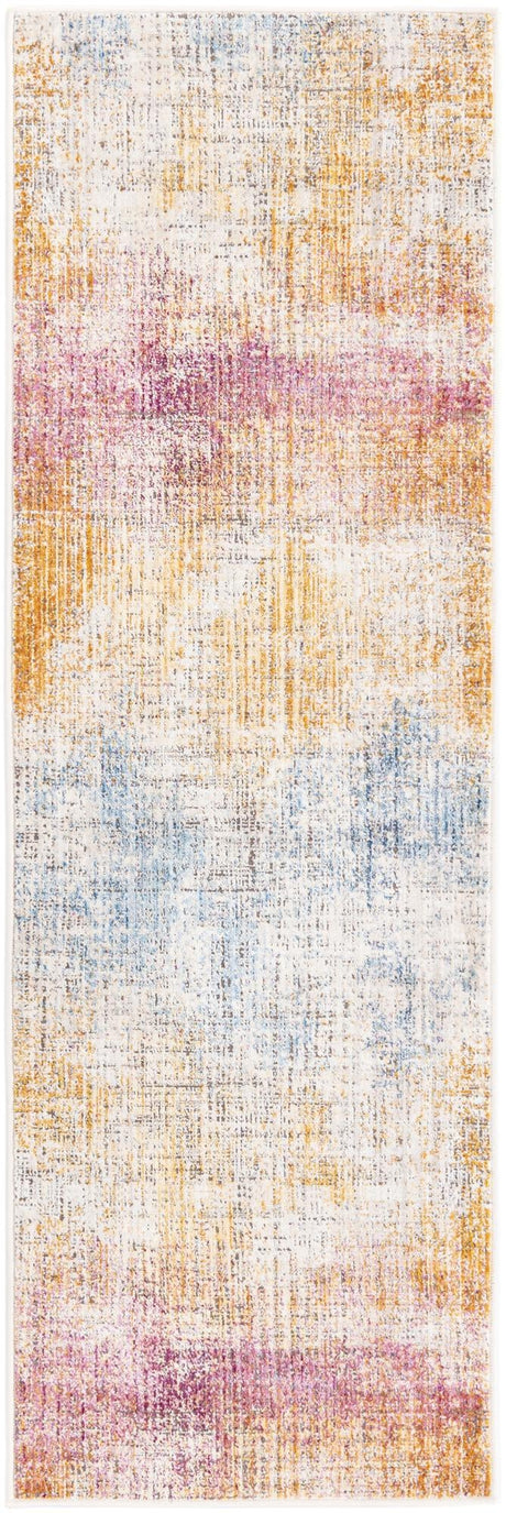 Multicolor 2' x 6' Deepa Runner Area Rug 100% Polyester Colorful Modern Contemporary Carpet for Home Decorating Living, Dining, Office & Bedrooms for Sale at Rug Engine