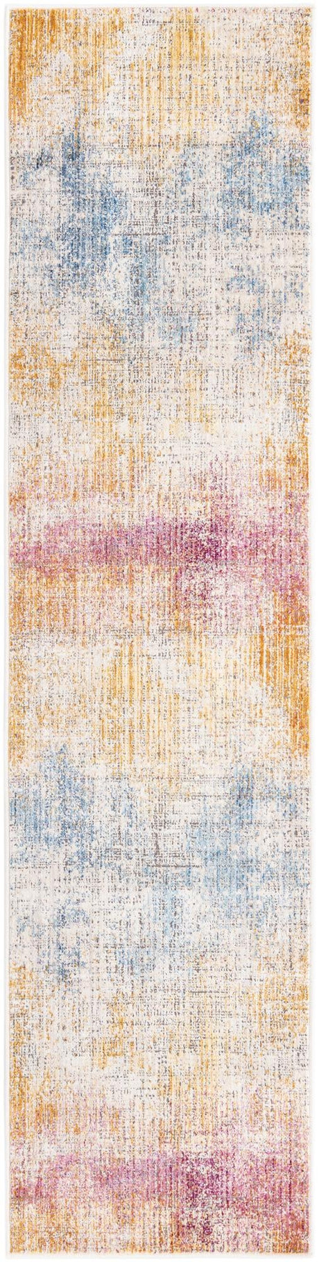 Multicolor 2' x 8' Deepa Runner Area Rug 100% Polyester Colorful Modern Contemporary Carpet for Home Decorating Living, Dining, Office & Bedrooms for Sale at Rug Engine