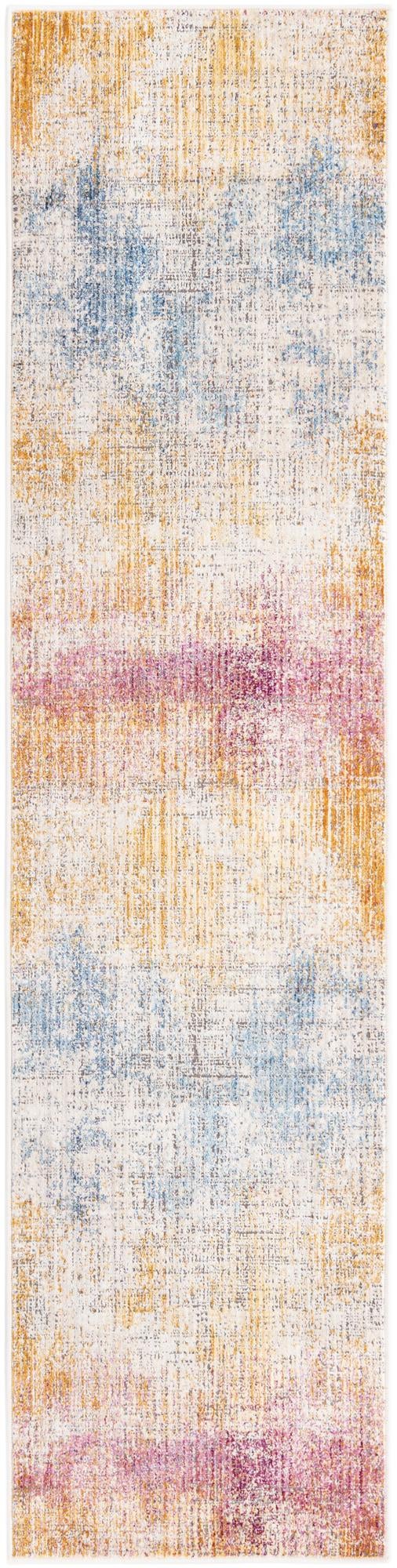 Multicolor 2' x 8' Deepa Runner Area Rug 100% Polyester Colorful Modern Contemporary Carpet for Home Decorating Living, Dining, Office & Bedrooms for Sale at Rug Engine