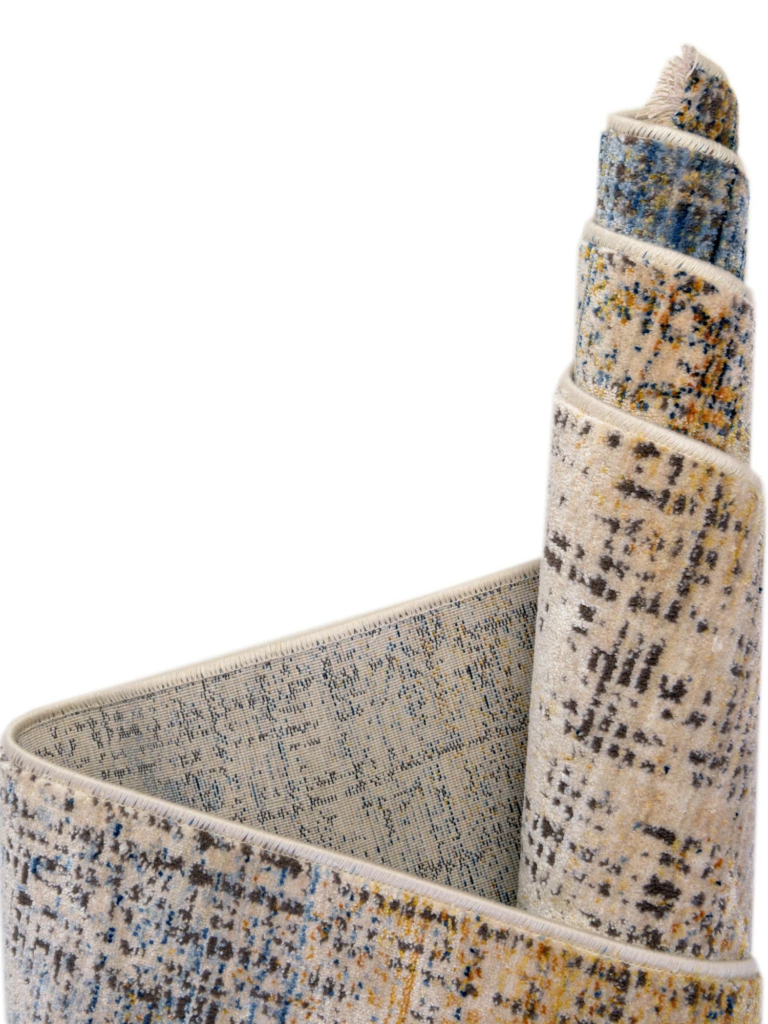 Blue Ivory 2' x 3' Deepa Rectangle Area Rug 100% Polyester Colorful Modern Contemporary Carpet for Home Decorating Living, Dining, Office & Bedrooms for Sale at Rug Engine