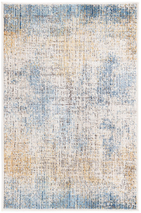 Blue Ivory 2' x 3' Deepa Rectangle Area Rug 100% Polyester Colorful Modern Contemporary Carpet for Home Decorating Living, Dining, Office & Bedrooms for Sale at Rug Engine