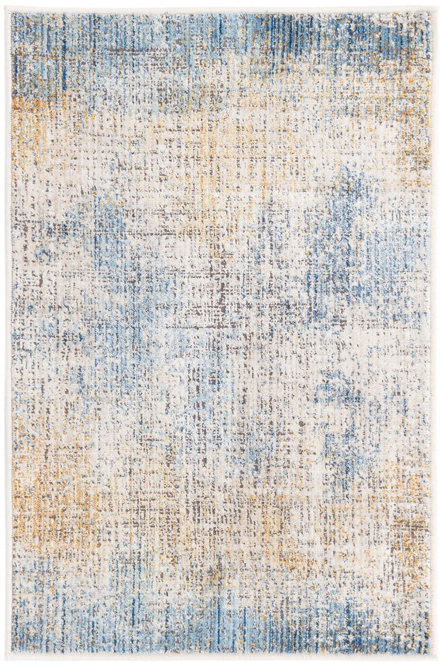 Blue Ivory 2' x 3' Deepa Rectangle Area Rug 100% Polyester Colorful Modern Contemporary Carpet for Home Decorating Living, Dining, Office & Bedrooms for Sale at Rug Engine