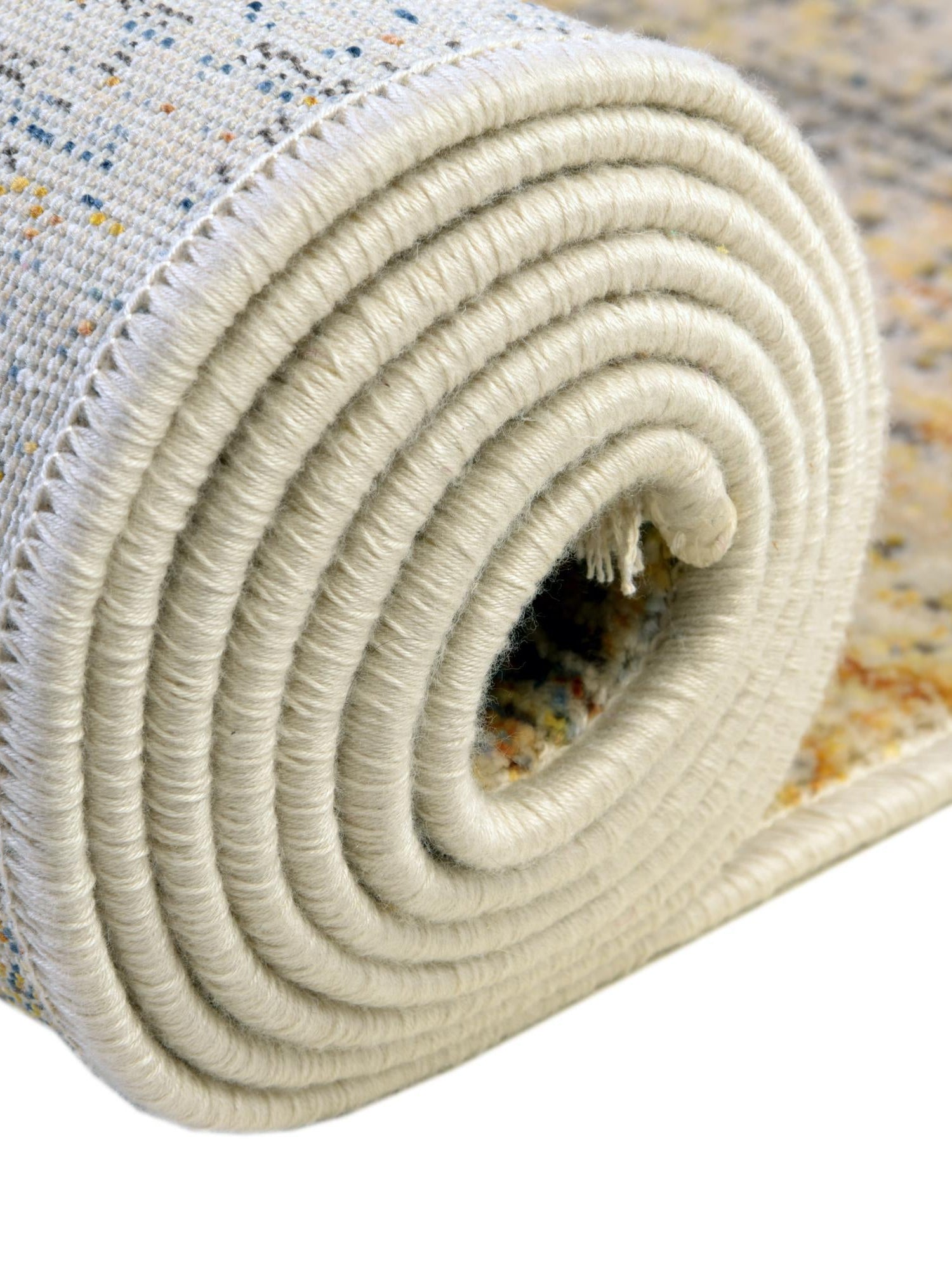 Blue Ivory 2' x 8' Deepa Runner Area Rug 100% Polyester Colorful Modern Contemporary Carpet for Home Decorating Living, Dining, Office & Bedrooms for Sale at Rug Engine