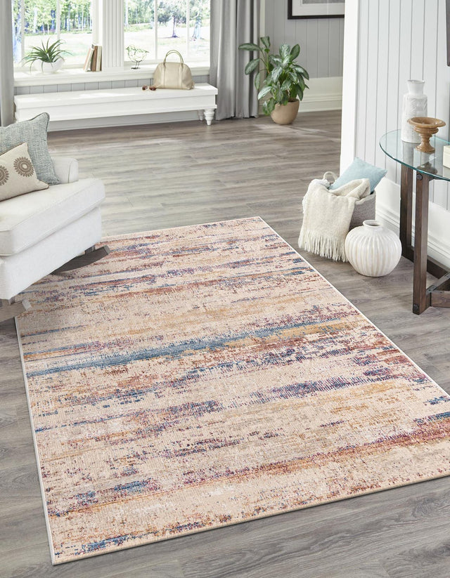 Multicolor 9' x 11' 7 Deepa Rectangle Area Rug 100% Polyester Colorful Modern Contemporary Carpet for Home Decorating Living, Dining, Office & Bedrooms for Sale at Rug Engine