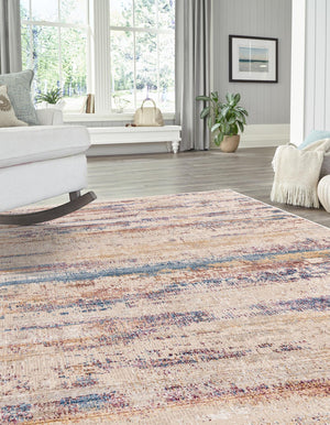 Multicolor 8' x 10' Deepa Rectangle Area Rug 100% Polyester Colorful Modern Contemporary Carpet for Home Decorating Living, Dining, Office & Bedrooms for Sale at Rug Engine