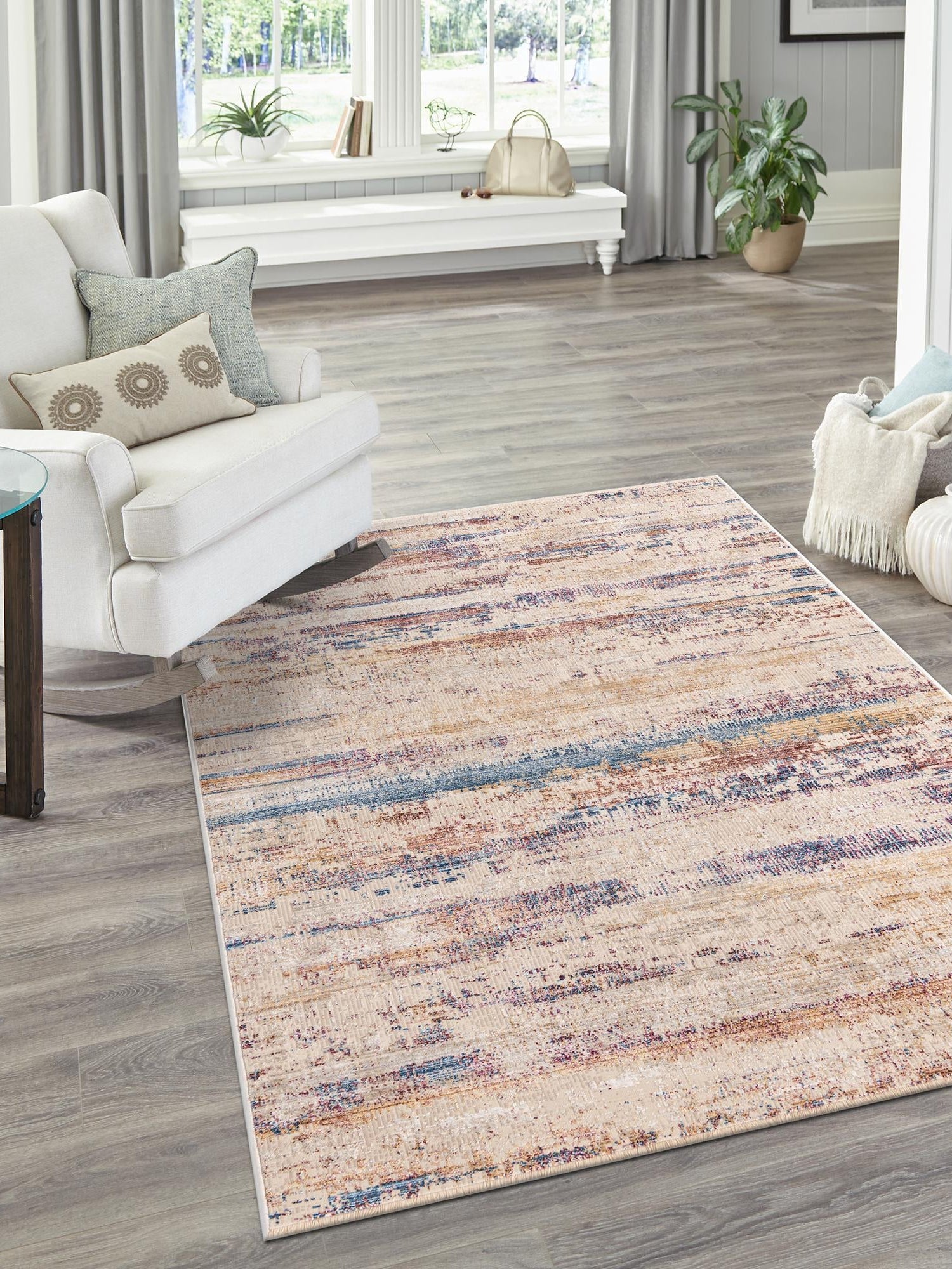 Multicolor 2' x 3' Deepa Rectangle Area Rug 100% Polyester Colorful Modern Contemporary Carpet for Home Decorating Living, Dining, Office & Bedrooms for Sale at Rug Engine