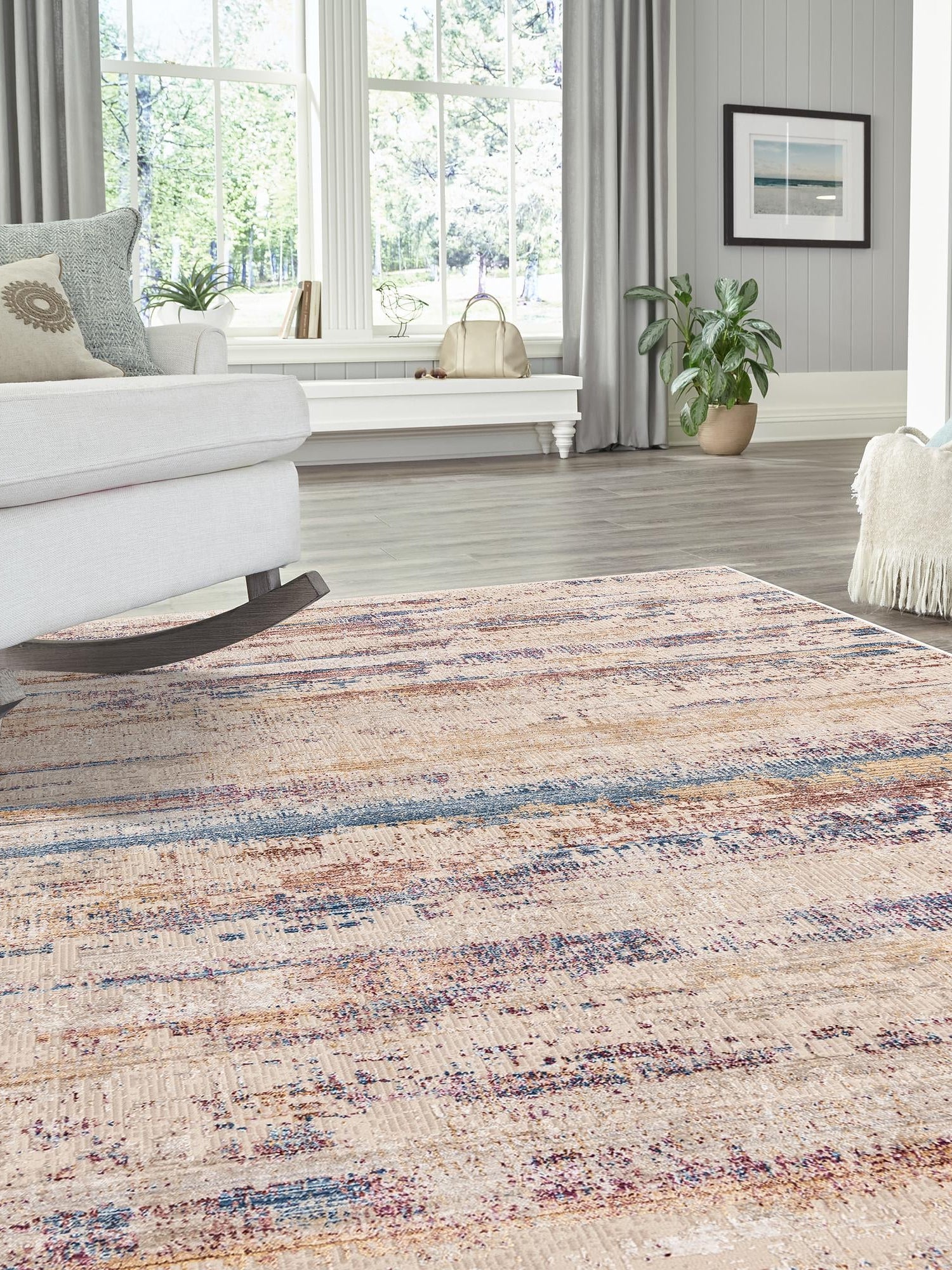 Multicolor 2' x 3' Deepa Rectangle Area Rug 100% Polyester Colorful Modern Contemporary Carpet for Home Decorating Living, Dining, Office & Bedrooms for Sale at Rug Engine