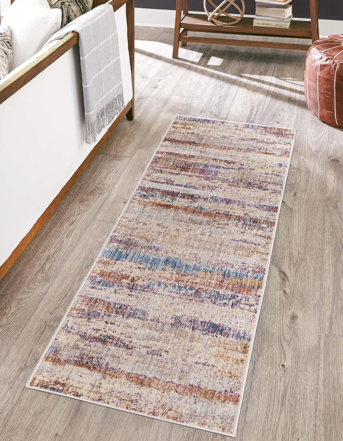 Multicolor 2' x 8' Deepa Runner Area Rug 100% Polyester Colorful Modern Contemporary Carpet for Home Decorating Living, Dining, Office & Bedrooms for Sale at Rug Engine