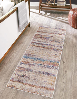 Multicolor 2' x 8' Deepa Runner Area Rug 100% Polyester Colorful Modern Contemporary Carpet for Home Decorating Living, Dining, Office & Bedrooms for Sale at Rug Engine