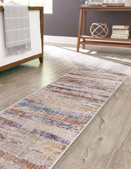 Multicolor 2' x 8' Deepa Runner Area Rug 100% Polyester Colorful Modern Contemporary Carpet for Home Decorating Living, Dining, Office & Bedrooms for Sale at Rug Engine