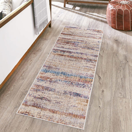 Multicolor 2' x 8' Deepa Runner Area Rug 100% Polyester Colorful Modern Contemporary Carpet for Home Decorating Living, Dining, Office & Bedrooms for Sale at Rug Engine