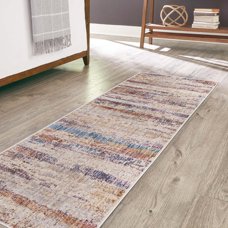 Multicolor 2' x 8' Deepa Runner Area Rug 100% Polyester Colorful Modern Contemporary Carpet for Home Decorating Living, Dining, Office & Bedrooms for Sale at Rug Engine