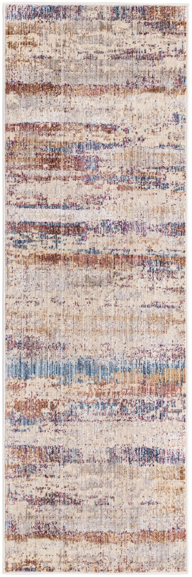 Multicolor 2' x 6' Deepa Runner Area Rug 100% Polyester Colorful Modern Contemporary Carpet for Home Decorating Living, Dining, Office & Bedrooms for Sale at Rug Engine