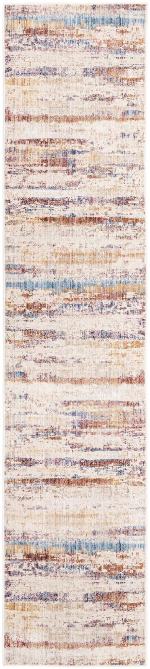 Multicolor 2' 6 x 12' Deepa Runner Area Rug 100% Polyester Colorful Modern Contemporary Carpet for Home Decorating Living, Dining, Office & Bedrooms for Sale at Rug Engine