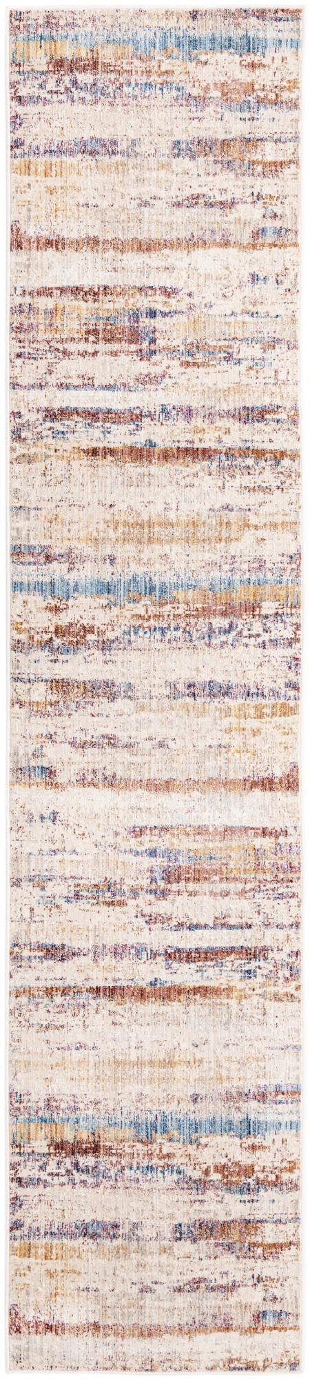 Multicolor 2' 6 x 12' Deepa Runner Area Rug 100% Polyester Colorful Modern Contemporary Carpet for Home Decorating Living, Dining, Office & Bedrooms for Sale at Rug Engine