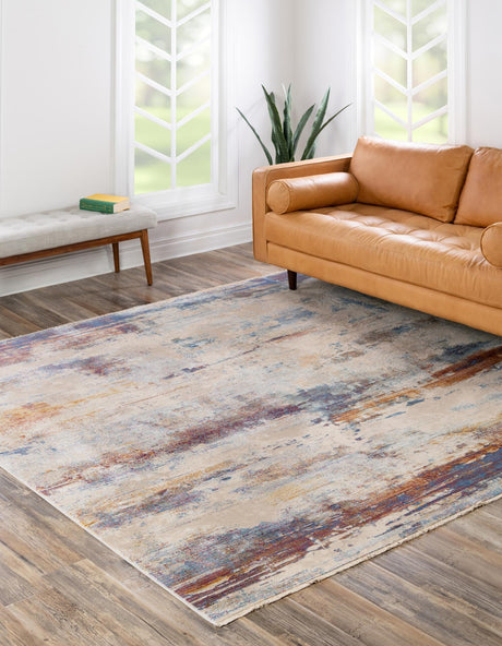 Multicolor 7' 10 x 7' 10 Deepa Square Area Rug 100% Polyester Colorful Modern Contemporary Carpet for Home Decorating Living, Dining, Office & Bedrooms for Sale at Rug Engine
