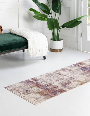 Multicolor 2' x 8' Deepa Runner Area Rug 100% Polyester Colorful Modern Contemporary Carpet for Home Decorating Living, Dining, Office & Bedrooms for Sale at Rug Engine