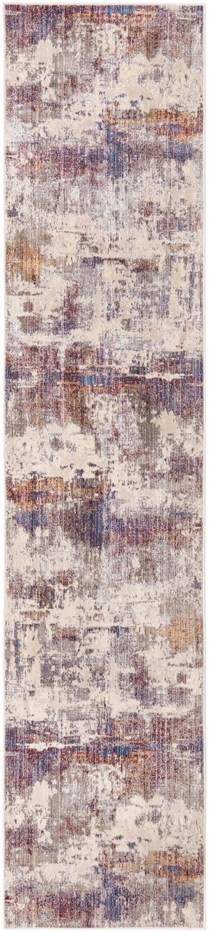 Multicolor 2' 6 x 12' Deepa Runner Area Rug 100% Polyester Colorful Modern Contemporary Carpet for Home Decorating Living, Dining, Office & Bedrooms for Sale at Rug Engine
