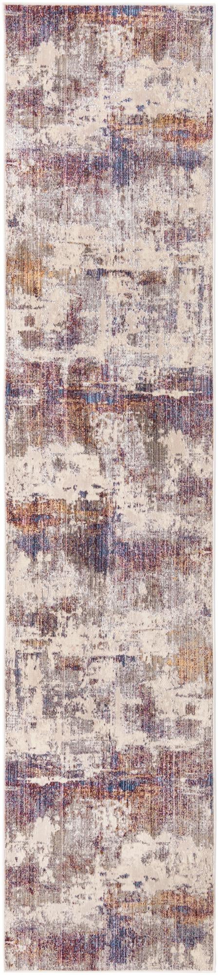 Multicolor 2' 6 x 12' Deepa Runner Area Rug 100% Polyester Colorful Modern Contemporary Carpet for Home Decorating Living, Dining, Office & Bedrooms for Sale at Rug Engine