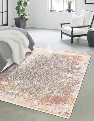 Gray 9' x 11' 7 Deepa Rectangle Area Rug 100% Polyester Colorful Modern Contemporary Carpet for Home Decorating Living, Dining, Office & Bedrooms for Sale at Rug Engine