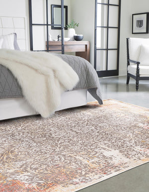Gray 4' x 5' 10 Deepa Rectangle Area Rug 100% Polyester Colorful Modern Contemporary Carpet for Home Decorating Living, Dining, Office & Bedrooms for Sale at Rug Engine