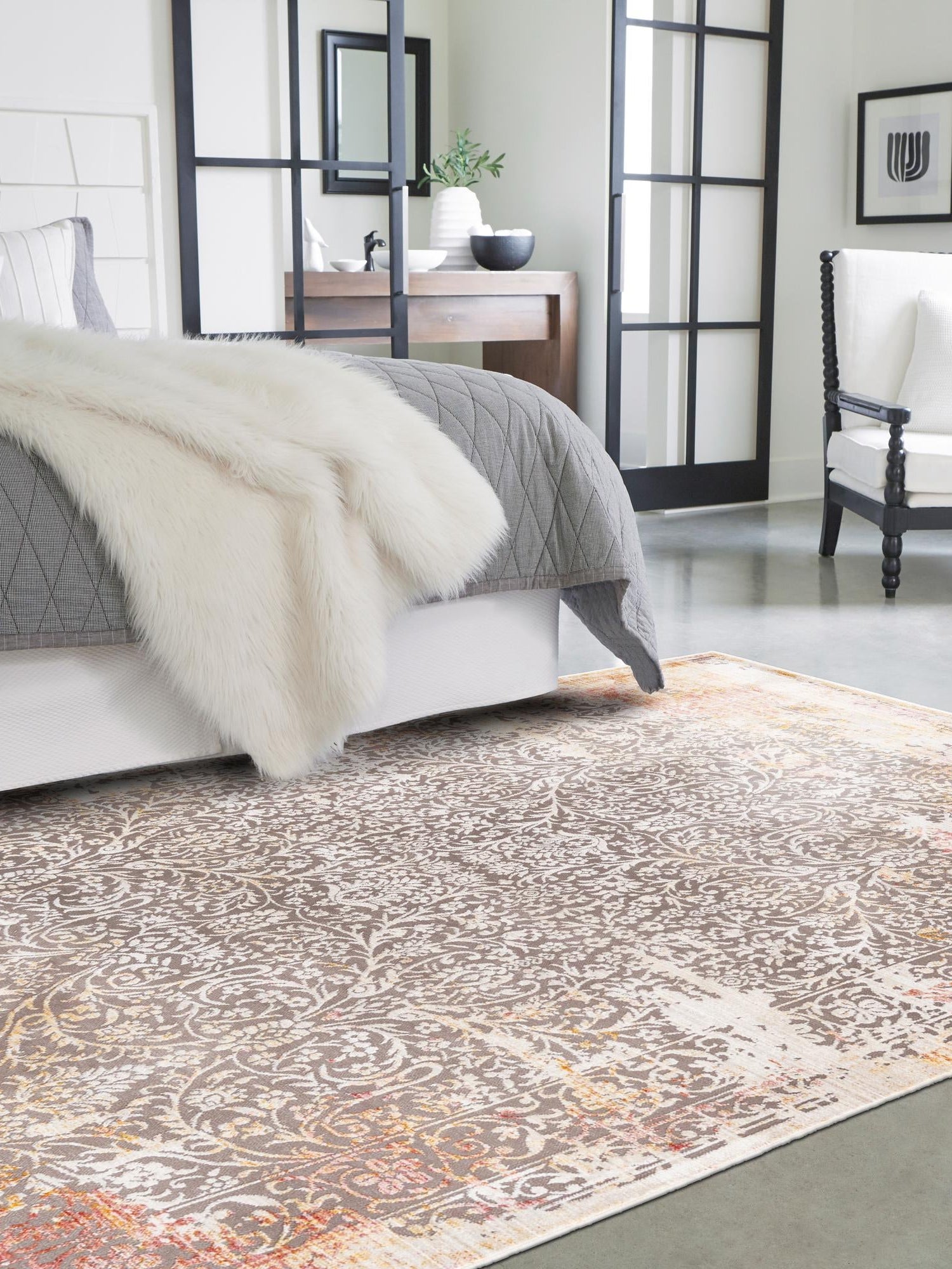 Gray 10' x 13' 8 Deepa Rectangle Area Rug 100% Polyester Colorful Modern Contemporary Carpet for Home Decorating Living, Dining, Office & Bedrooms for Sale at Rug Engine