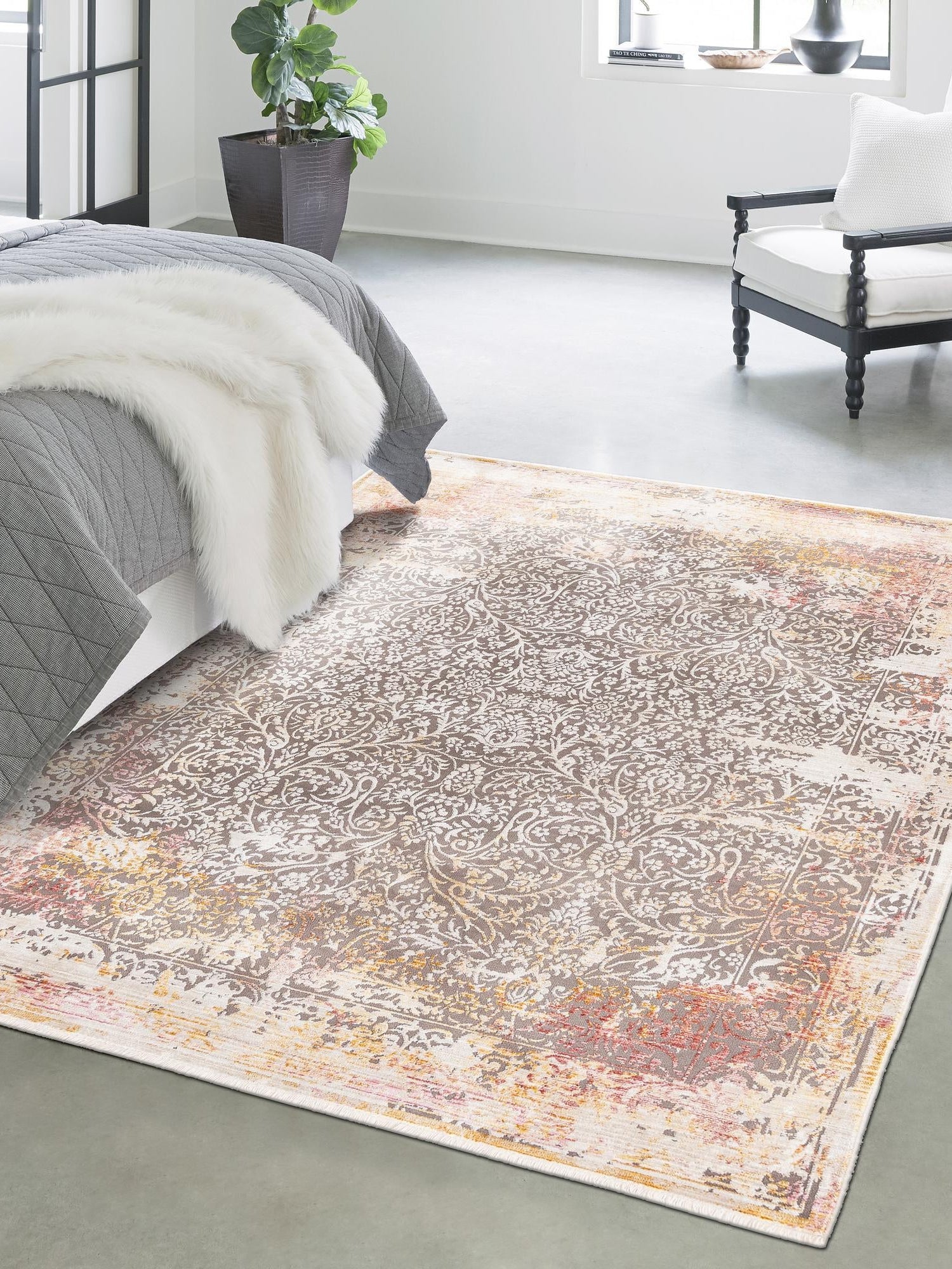 Gray 2' x 3' Deepa Rectangle Area Rug 100% Polyester Colorful Modern Contemporary Carpet for Home Decorating Living, Dining, Office & Bedrooms for Sale at Rug Engine