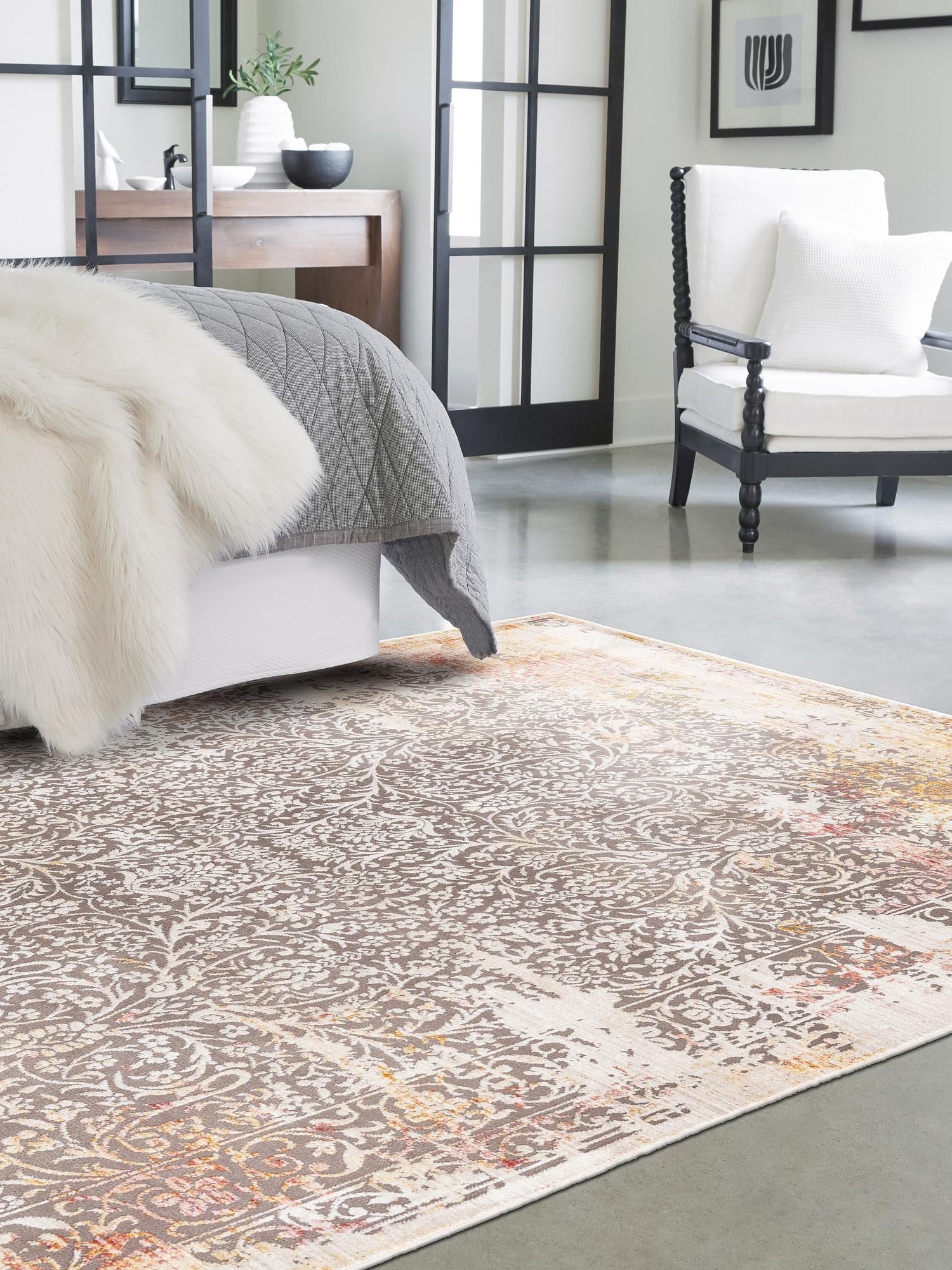 Gray 3' 3 x 5' Deepa Rectangle Area Rug 100% Polyester Colorful Modern Contemporary Carpet for Home Decorating Living, Dining, Office & Bedrooms for Sale at Rug Engine