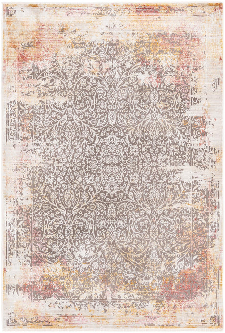 Gray 5' 3 x 7' 9 Deepa Rectangle Area Rug 100% Polyester Colorful Modern Contemporary Carpet for Home Decorating Living, Dining, Office & Bedrooms for Sale at Rug Engine