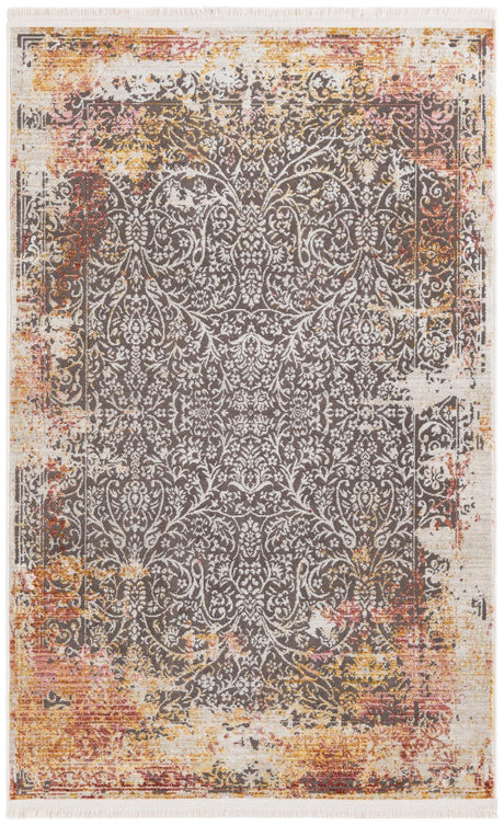 Gray 3' 3 x 5' Deepa Rectangle Area Rug 100% Polyester Colorful Modern Contemporary Carpet for Home Decorating Living, Dining, Office & Bedrooms for Sale at Rug Engine