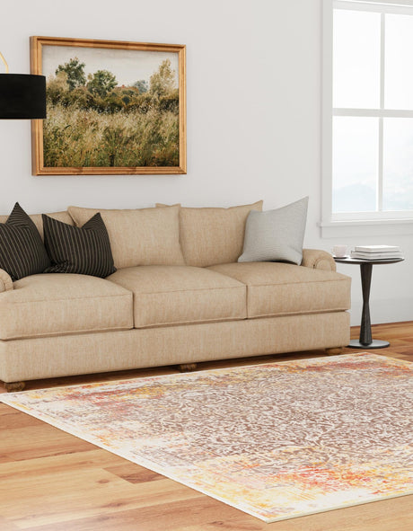 Gray 7' 10 x 7' 10 Deepa Square Area Rug 100% Polyester Colorful Modern Contemporary Carpet for Home Decorating Living, Dining, Office & Bedrooms for Sale at Rug Engine