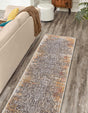 Gray 2' x 6' Deepa Runner Area Rug 100% Polyester Colorful Modern Contemporary Carpet for Home Decorating Living, Dining, Office & Bedrooms for Sale at Rug Engine