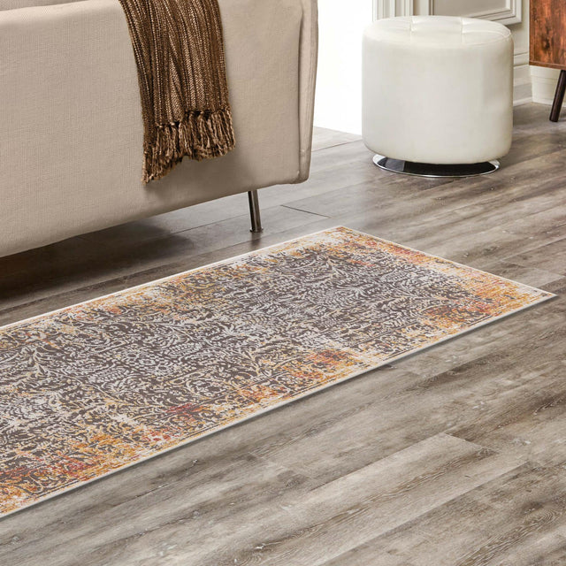 Gray 2' x 8' Deepa Runner Area Rug 100% Polyester Colorful Modern Contemporary Carpet for Home Decorating Living, Dining, Office & Bedrooms for Sale at Rug Engine