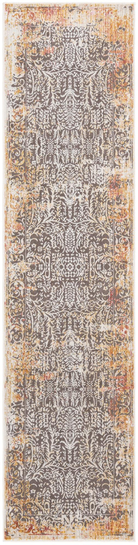 Gray 2' x 8' Deepa Runner Area Rug 100% Polyester Colorful Modern Contemporary Carpet for Home Decorating Living, Dining, Office & Bedrooms for Sale at Rug Engine