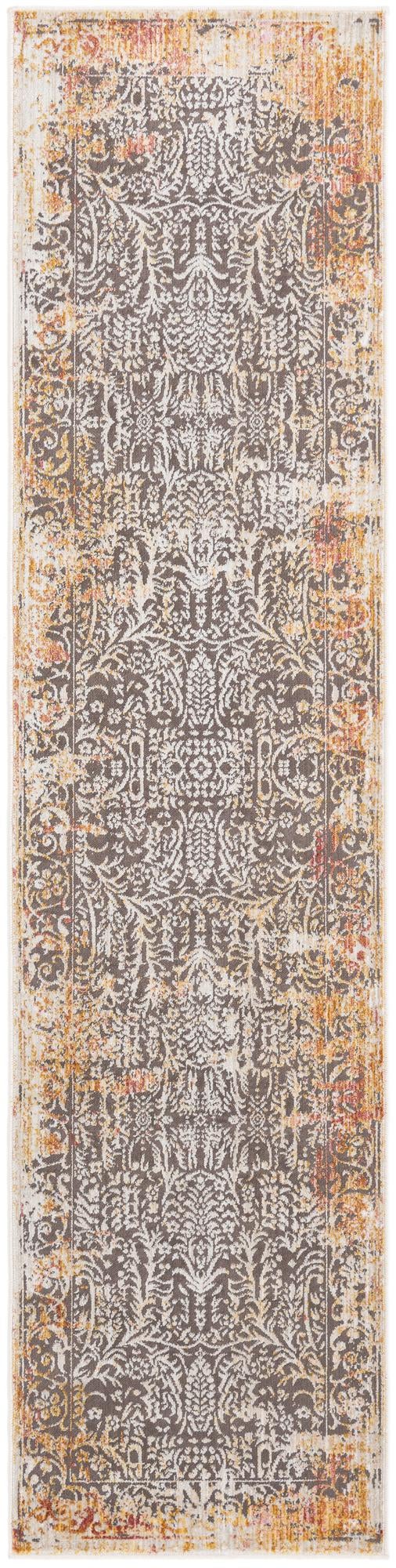 Gray 2' x 8' Deepa Runner Area Rug 100% Polyester Colorful Modern Contemporary Carpet for Home Decorating Living, Dining, Office & Bedrooms for Sale at Rug Engine