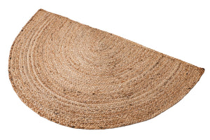 Natural 2' 2 x 4' Braided Jute Semicircle Hearth Rug