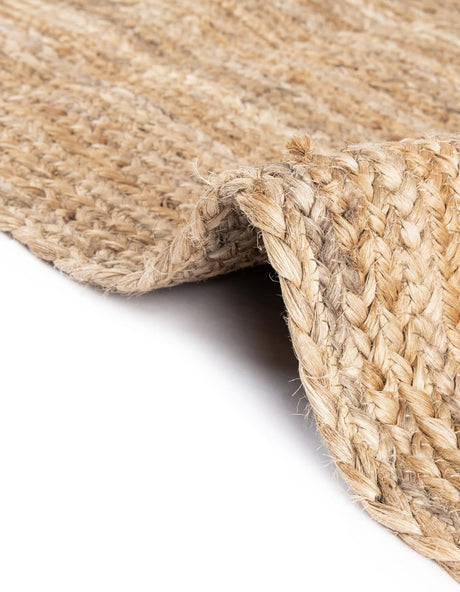 Natural 2' 2 x 3' 7 Braided Jute Hearth Half-Round Semicircle Area Rug 100% Jute Hand Braided Natural Eco-Friendly Boho Style Carpet for Living Rooms Dining Office Space Dorms for Sale at Rug Engine