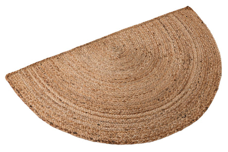 Natural 2' 2 x 3' 7 Braided Jute Hearth Half-Round Semicircle Area Rug 100% Jute Hand Braided Natural Eco-Friendly Boho Style Carpet for Living Rooms Dining Office Space Dorms for Sale at Rug Engine