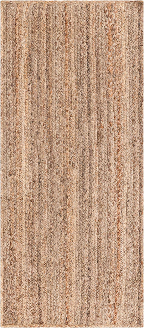 Natural 2' x 5' 1 Braided Jute Runner Rug