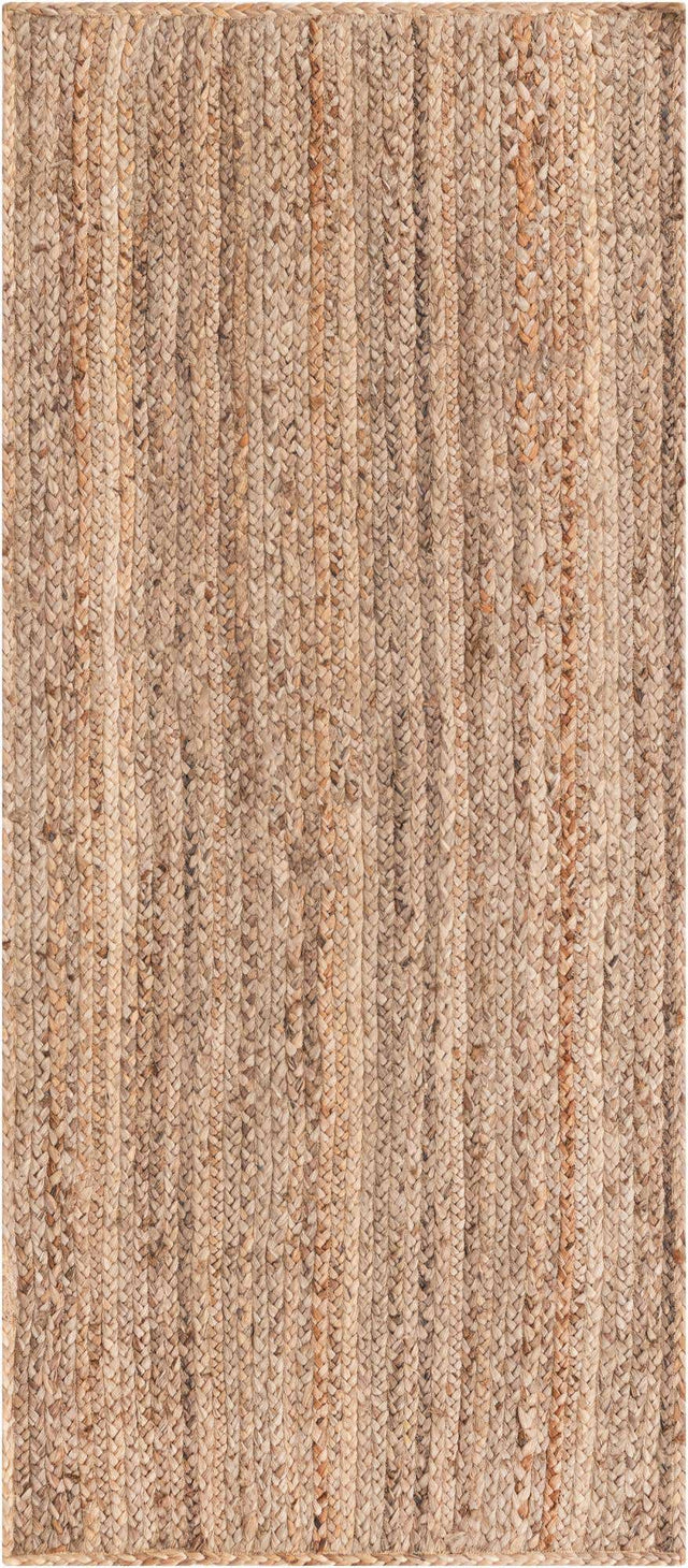 Natural 2' x 5' 1 Braided Jute Runner Rug