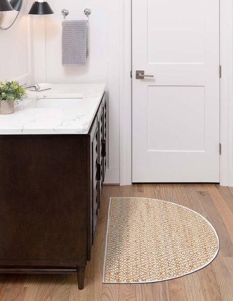 Natural 2' 7 x 4' Braided Jute Hearth Half-Round Semicircle Area Rug 100% Jute Hand Braided Natural Eco-Friendly Boho Style Carpet for Living Rooms Dining Office Space Dorms for Sale at Rug Engine
