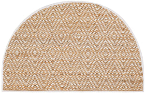 Natural 2' 2 x 4' Braided Jute Semicircle Hearth Rug