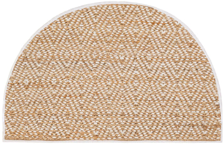 Natural 2' 2 x 4' Braided Jute Semicircle Hearth Rug