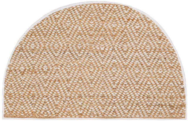 Natural 2' 2 x 4' Braided Jute Semicircle Hearth Rug