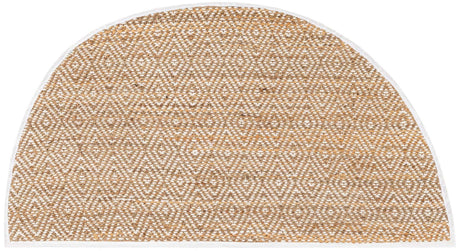 Natural 3' x 6' Braided Jute Semicircle Hearth Rug