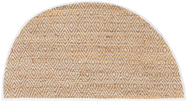 Natural 3' x 6' Braided Jute Semicircle Hearth Rug