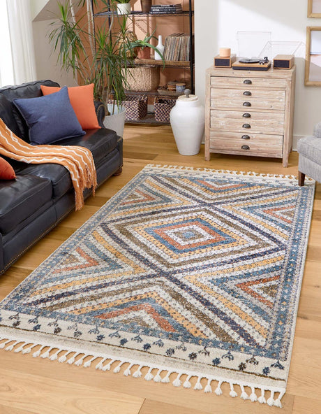 Blue 10' x 13' 1 Aramis Rectangle Area Rug Polypropylene With Cotton Backing Easy Clean Living Room Bedroom Dining Office Carpet for Sale at Rug Engine