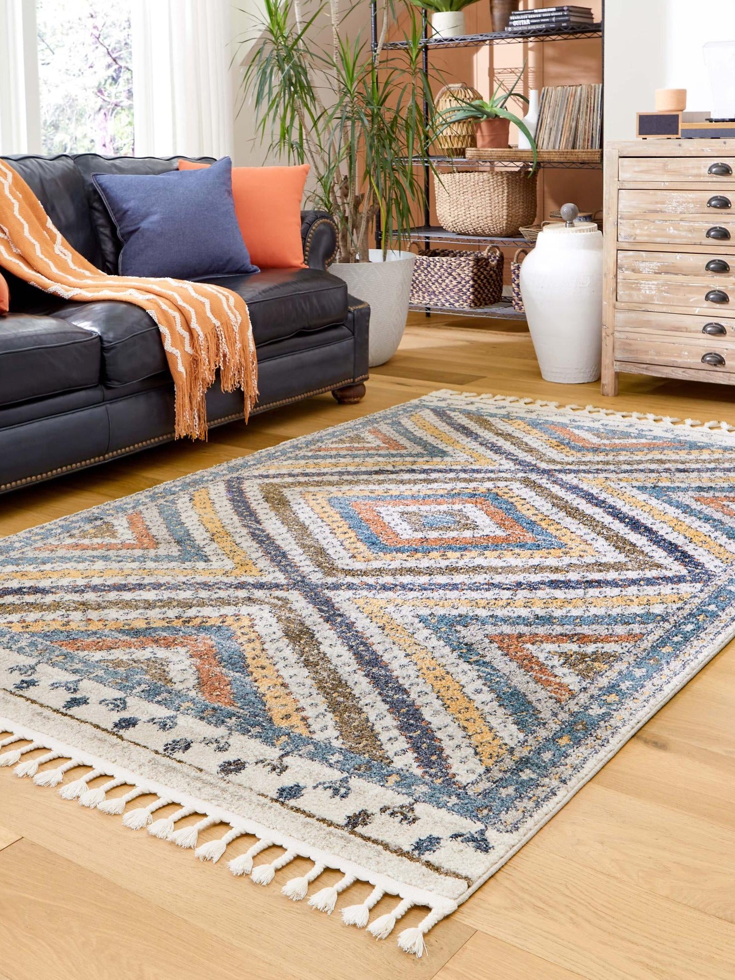 Blue 9' x 12' Aramis Rectangle Area Rug Polypropylene With Cotton Backing Easy Clean Living Room Bedroom Dining Office Carpet for Sale at Rug Engine