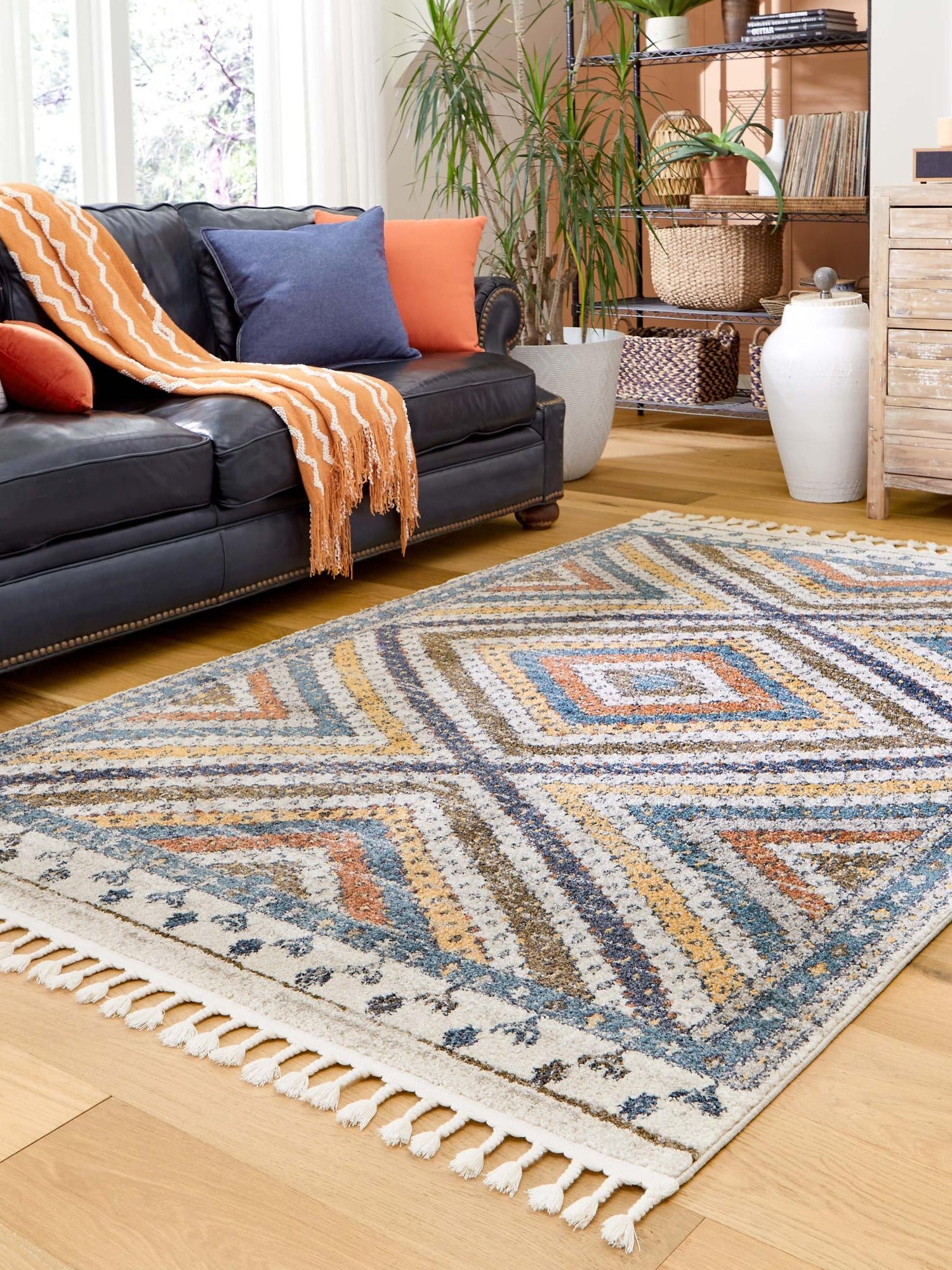 Blue 7' 1 x 10' Aramis Rectangle Area Rug Polypropylene With Cotton Backing Easy Clean Living Room Bedroom Dining Office Carpet for Sale at Rug Engine