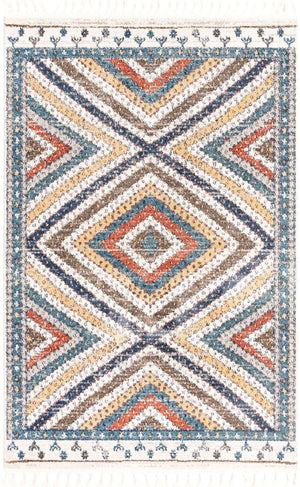 Blue 5' 3 x 8' Aramis Rectangle Area Rug Polypropylene With Cotton Backing Easy Clean Living Room Bedroom Dining Office Carpet for Sale at Rug Engine